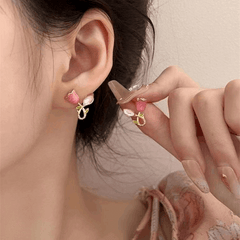 Latest Fashion Pink Tulip Flower stud latest trendy Korean Earrings for Girls