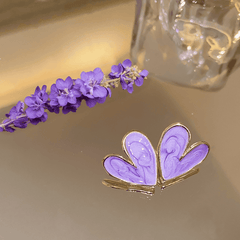 French Purple Color Heart Shaped Light Luxury Love Stud Korean Earrings (Copy)