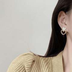 Retro Cute Trendy Statement Red Love Small Heart Shaped Stud earring for Women