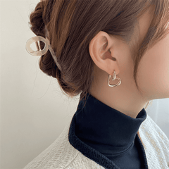 Golden Twisted Heart-shaped Personalized Love Stud Korean Earring