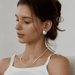 European Style Punk Fashion Silver Big Half Metal Ball Round Korean Stud Earrings for Women