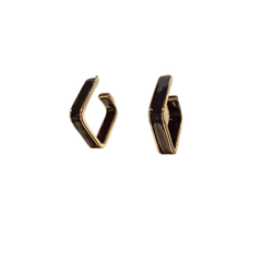 Retro Geometric Black Square Luxury Hoop Korean Earrings for Women