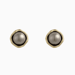 New Stylish Simple Grey Imitation Pearl Retro Light Stud Korean Earring for Girls