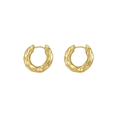 Retro Golden Irregular Metal Circle Luxury Hoop Korean Earrings for Women