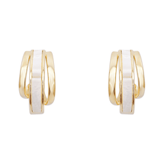 Luxury Fashion Gold Earrings Spiral 3 layers Type White color Korean Earrings for Girls