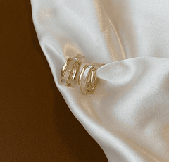 Luxury Fashion Gold Earrings Spiral 3 layers Type White color Korean Earrings for Girls