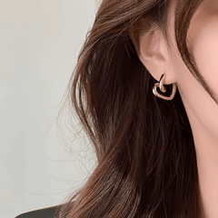 Golden Twisted Heart-shaped Personalized Love Stud Korean Earring