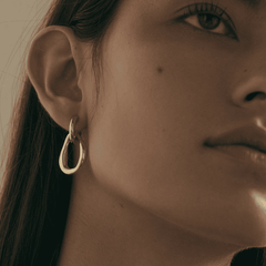 Korean Style Simple Dual Layer Geometric Gold Silver Contrast Patchwork Drop Earrings for Women