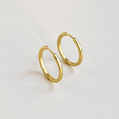 Classic Simple Matte Golden Round Circle Shaped Korean Style Hoop Earrings for Women