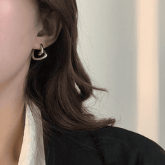 Silver Twisted Heart-shaped Personalized Love Stud Korean Earring