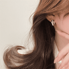 Luxury Fashion Gold Earrings Spiral 3 layers Type White color Korean Earrings for Girls